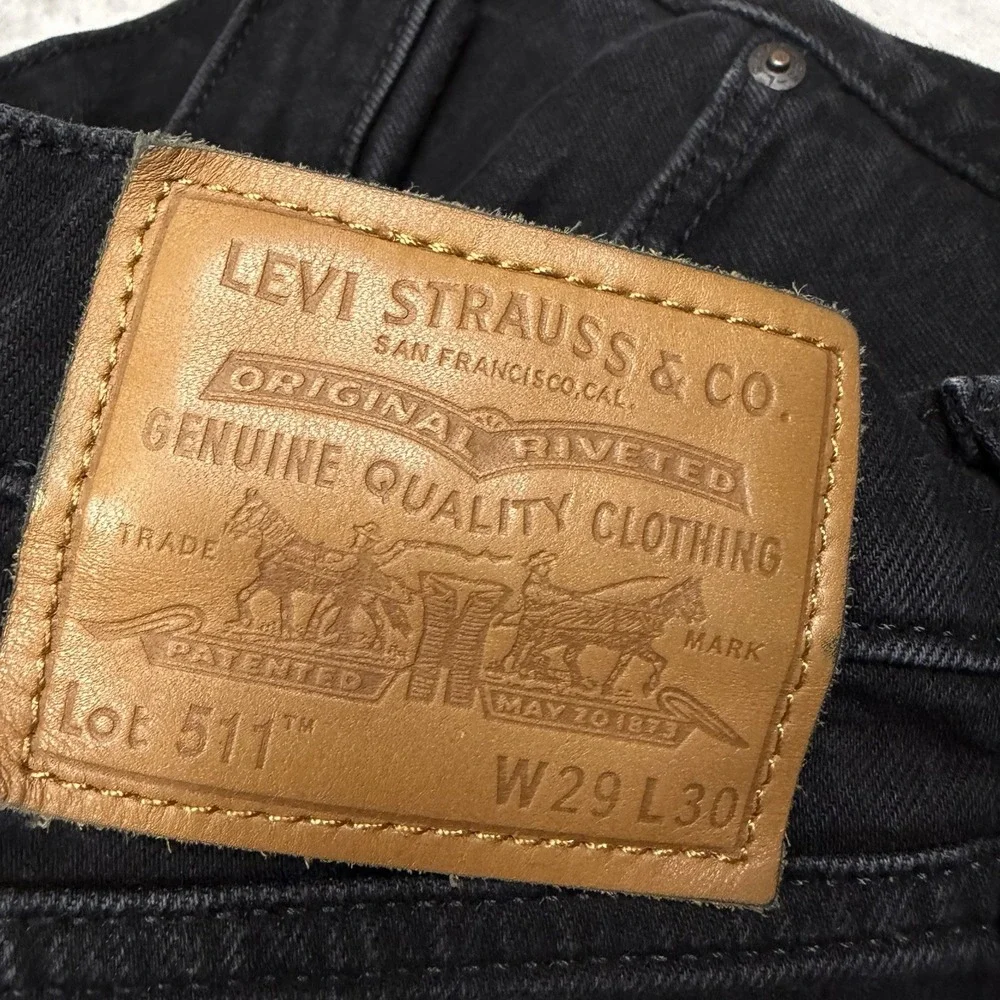 Levi’s Jeans Lot 511 Premium Mens 29x30 Black Denim Slim Stretch Pants Casual